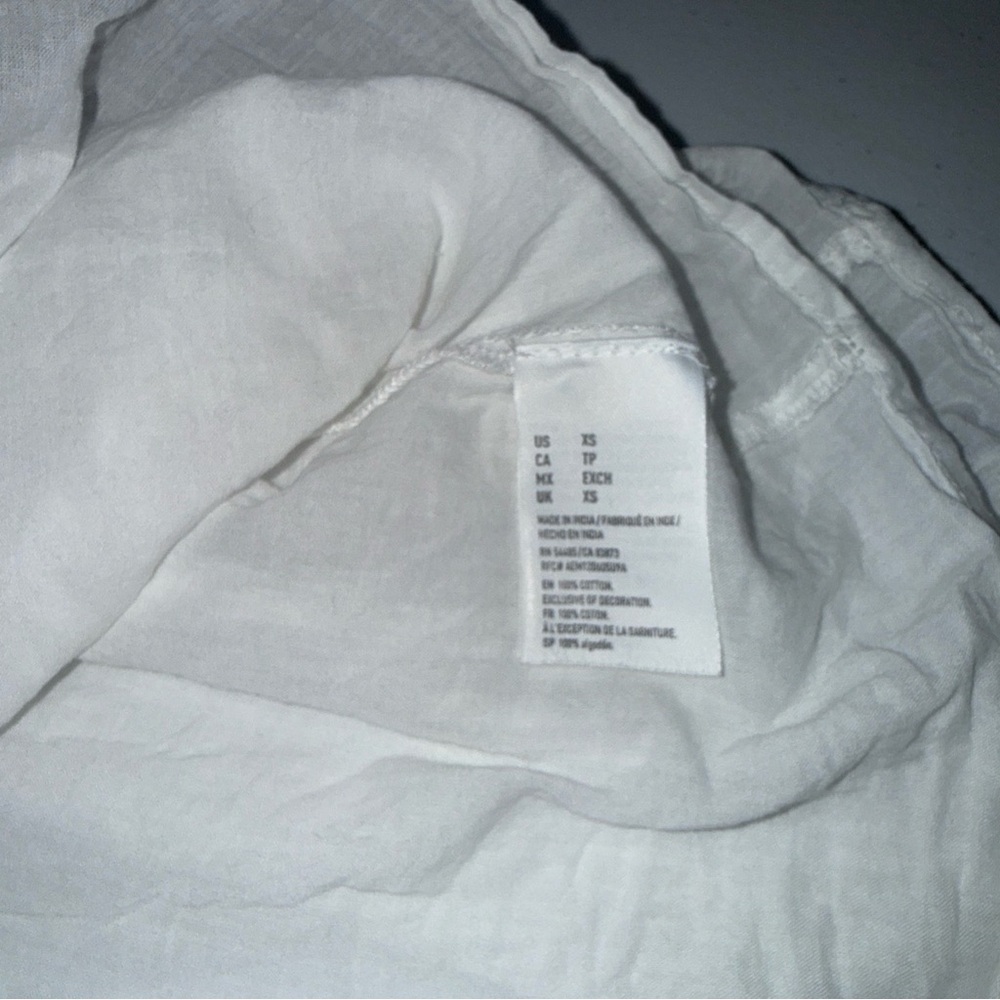 American Eagle Peasant Blouse‎ Crochet White Xs Boho Cottagecore Prairie Gauze - Picture 10 of 11